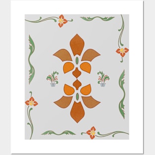 Art Nouveau and Art Deco on gray background Posters and Art